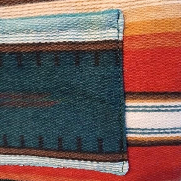 New Southwestern Sarape Stripe Tapestry Cowgirl Purse Red green Crossbody Bag - Picture 5 of 11